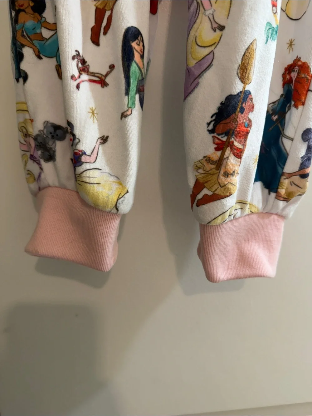 Disney Girls' Princess Hooded One-Piece Zip Fleece PJs